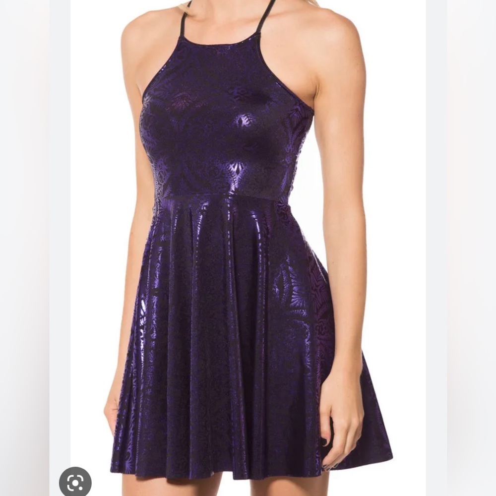 Geometric Floral Violet Reversible Straps Dress